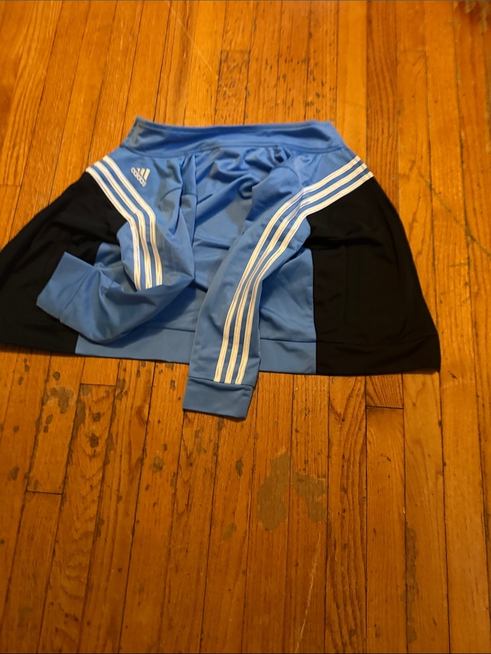 adidas Light Blue and Black Boys' Athletic Skort with White Stripes